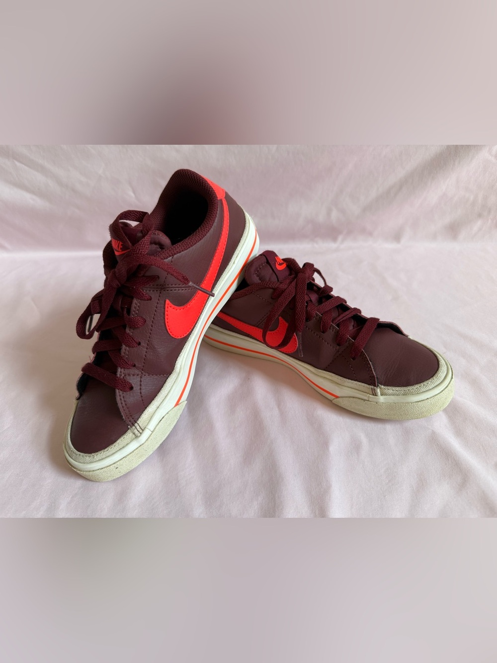 Nike Court Legacy Maroon & Bright Red Low-Top Sneakers-6W/4.5Y
